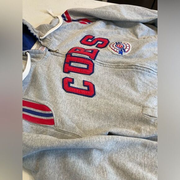 Vintage Chicago Clubs Grey Zip Up Embroidered Fleece Hoodie XL - Picture 3 of 8